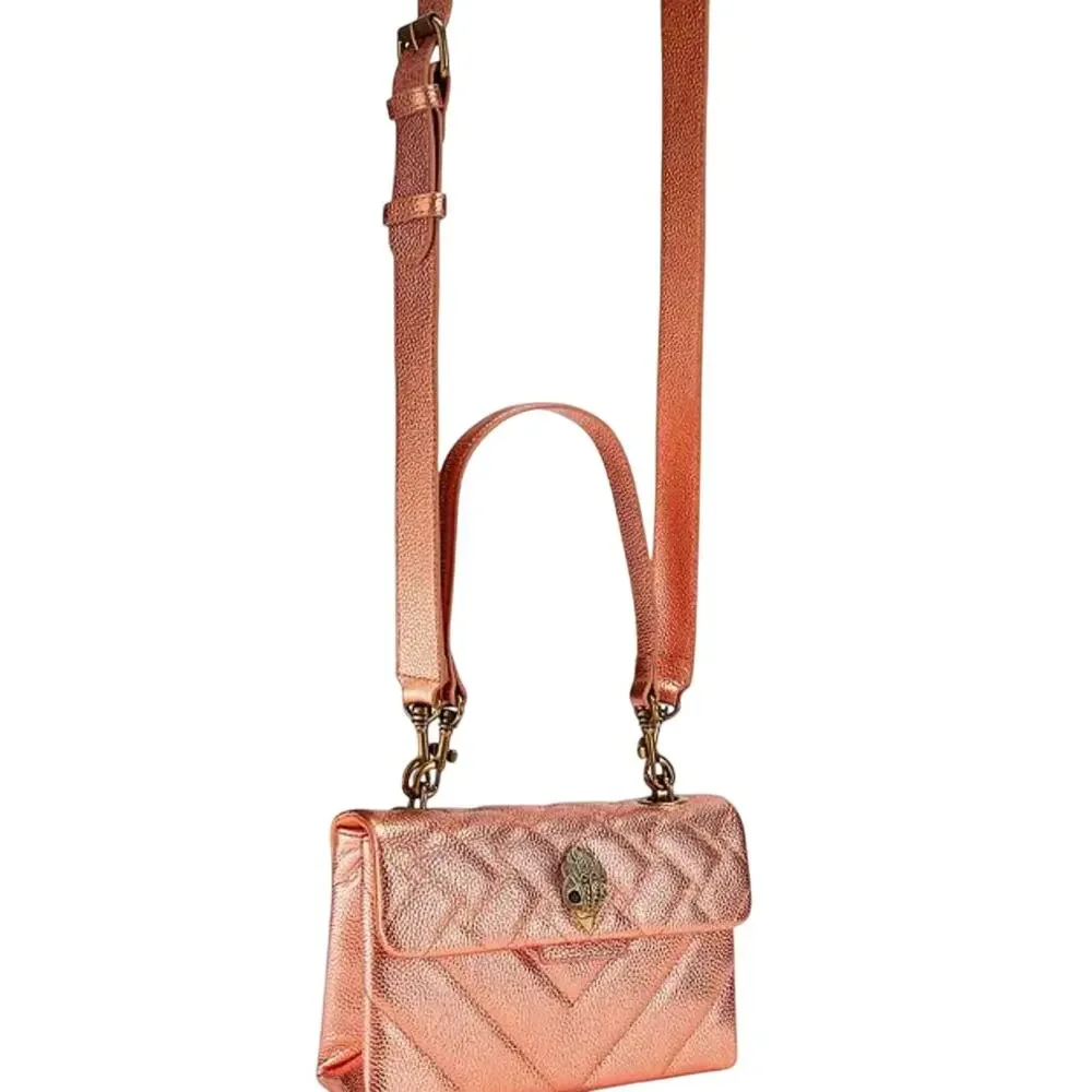 Kurt Geiger London Medium Kensington Metallic Leather Convertible Crossbody Bag